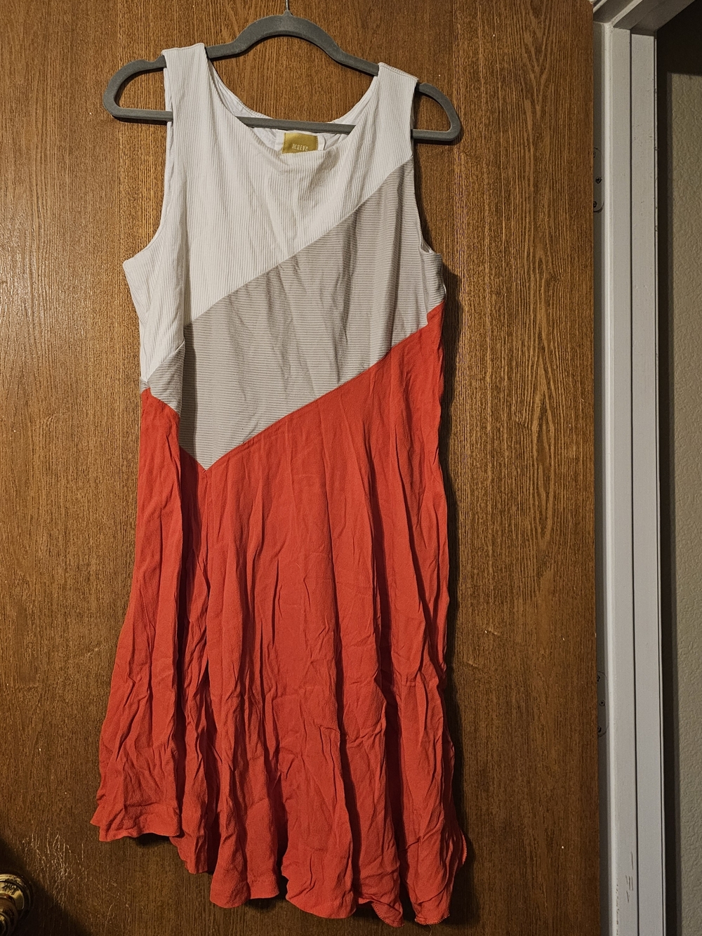 Sleeveless Colorblock Red and White Summer Dress
